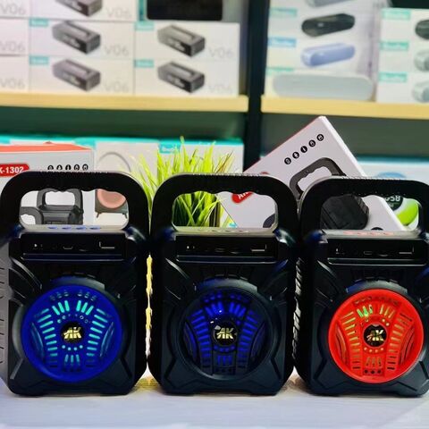 AK1302 Portable Bluetooth Speaker with Carry Handle, Hands-Free Calling and Memory Card Slot, 10 W