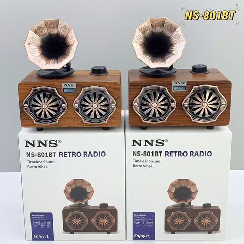 Ретро Bluetooth-колонка NS-801BT в виде граммофона, 2 динамика, 10 Вт, FM-радио, слот для карты памяти