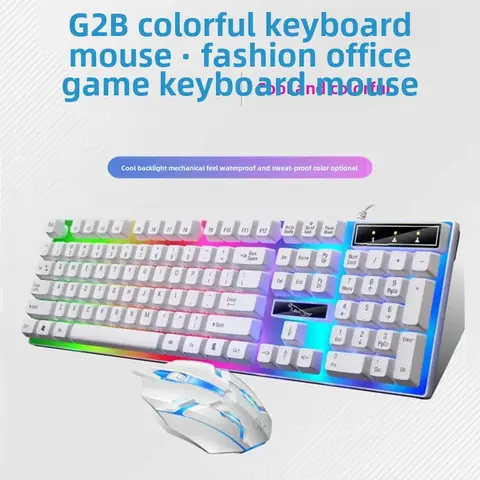 Проводной комплект клавиатура и мышь Zhuiguangbao G21B с подсветкой, USB, для офиса и игр