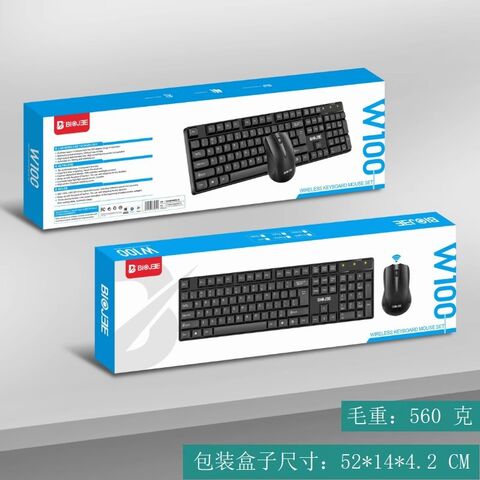 Беспроводной комплект клавиатура и мышь Baiji W100, 2,4 ГГц, 104 клавиши, для ПК и ноутбука