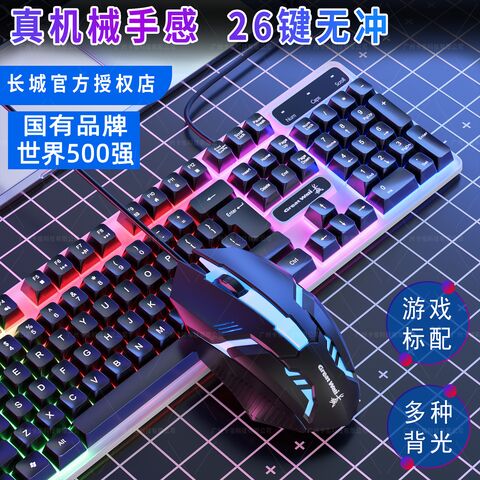 GW-Z1 Wired Backlit Keyboard and Mouse Set with Mechanical-Feel Keys, USB