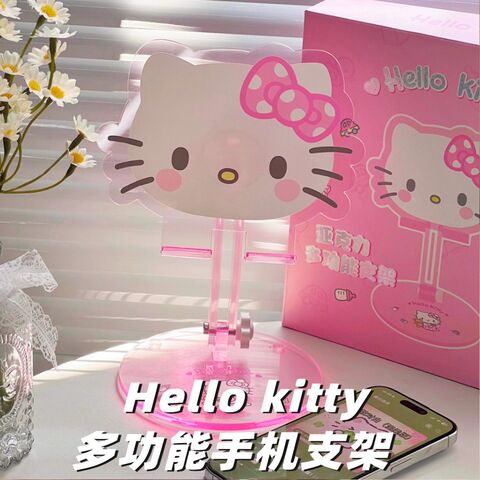Hello Kitty Desktop Phone Stand, Acrylic, Adjustable, Office Decor