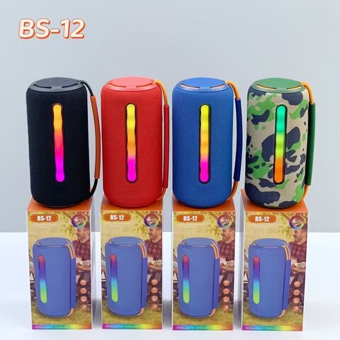 Портативная Bluetooth-колонка BS-12 с ручкой и цветной подсветкой, Bluetooth 5.3, слот для карт памяти, 10 Вт