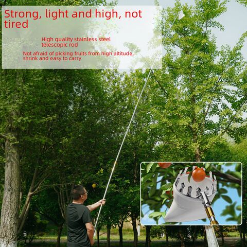 DELIXI ELECTRIC telescopic fruit picker with net basket, stainless steel pole 3–7 m