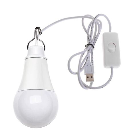 USB-лампочка Sumei 5 Вт, 5 В, с выключателем на кабеле и крючком, ночник для кемпинга и общежития