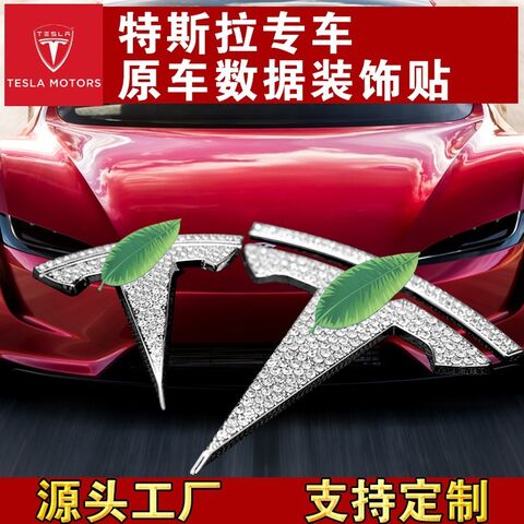 Декоративные наклейки со стразами для Tesla Model 3 / Model Y на руль, логотипы, ручки дверей, ABS