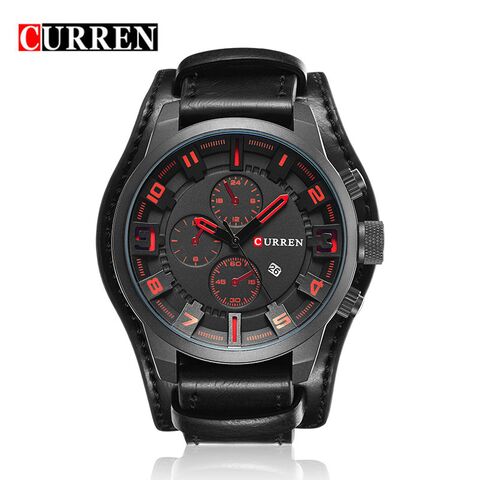 Часы наручные мужские Curren 8225 кварцевые, календарь, кожаный ремешок, циферблат 44 мм