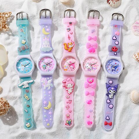 Детские кварцевые часы Weisikai с героями Sanrio, объёмная фигурка, ремешок из ПВХ, 35 мм