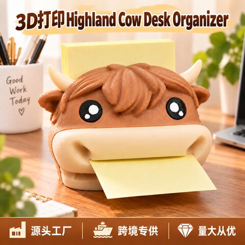 Настольный органайзер для стикеров suprint Highland Cow в виде хайлендской коровы, 3D-печать из PLA