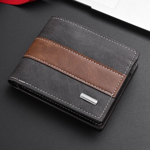 INNERSOi Men's Short Wallet with Coin Pocket, PU Leather, Retro Business Style, Large Capacity