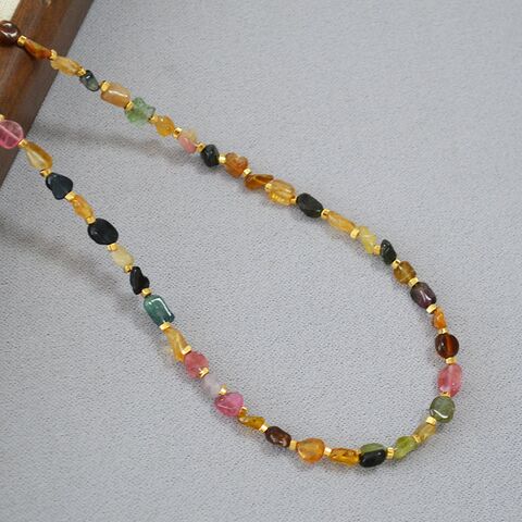 Колье miya sophia jewelry из разноцветного турмалина неправильной формы, ручная работа, 40+5 см, 20 г