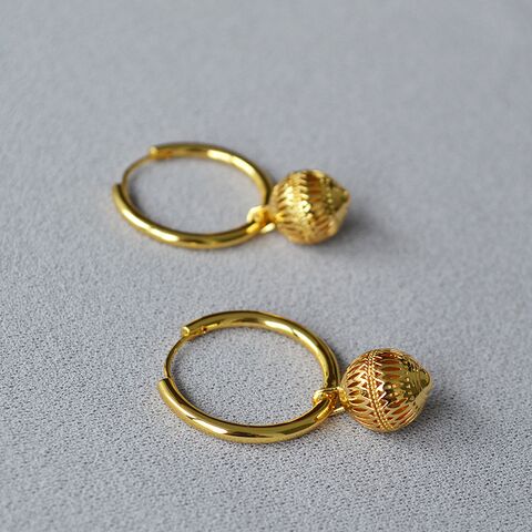Серьги Miya Sophia Jewelry с ажурными фонариками, латунь с позолотой, длина 3,5 см, винтажный стиль
