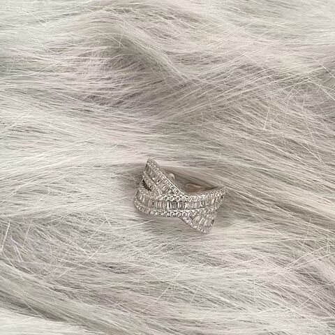 Кольцо женское FRIDAY JEWELRY регулируемое, открытое, с россыпью фианитов, латунь, в стиле ретро, на указательный палец