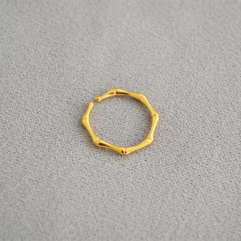 Тонкое кольцо Miya sophia jewelry в форме бамбука, латунь с позолотой, регулируемый размер