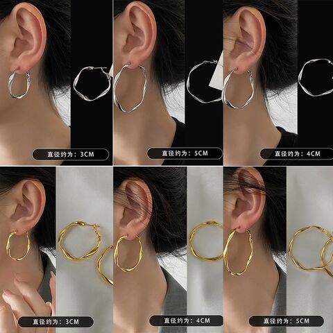 Серьги Kaitin Jewelry из металла, витой геометрический дизайн, игла из серебра 925, минимализм