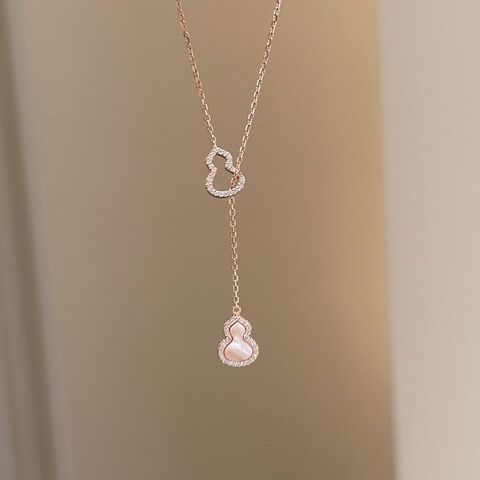 Колье kaitin jewelry с подвеской-горлянкой из перламутра и фианитов, медь, длина 51–60 см