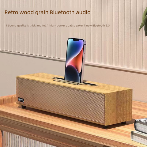 Деревянная Bluetooth-колонка-саундбар в ретро-стиле XM-520, 2 динамика, 16 Вт, аккумулятор