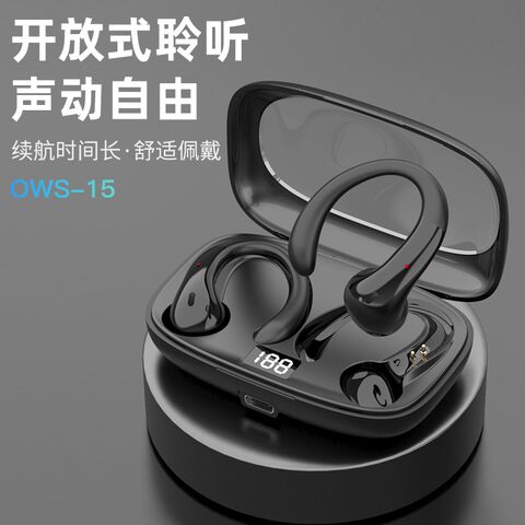 Беспроводные Bluetooth-наушники OWS-15 с ушным креплением, костная проводимость, для спорта