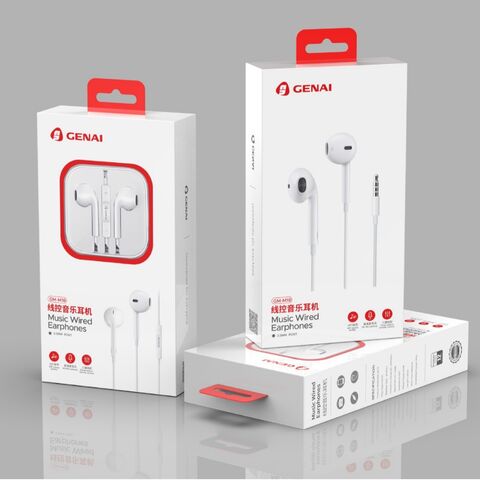 Каталог проводных и Bluetooth-наушников Genai: разъёмы 3.5 мм, Type-C, Lightning, разные модели