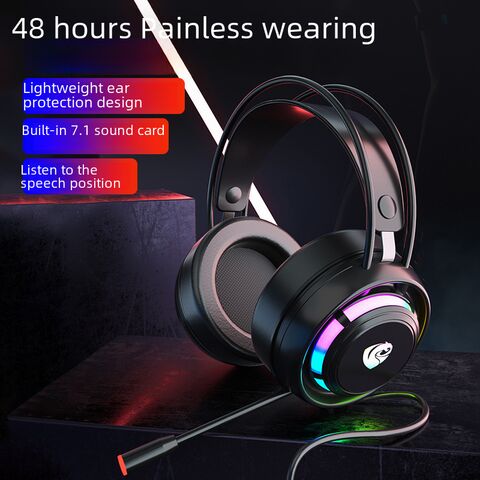 Игровая гарнитура PanSen PSH-300 с подсветкой, микрофоном и звуком 7.1, для ПК