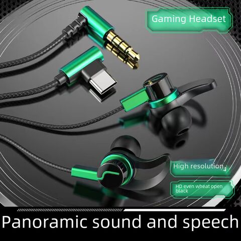 Проводные игровые наушники-вкладыши R6 с микрофоном, разъём 3.5 мм/Type-C, для телефона и компьютера