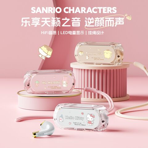 TWS-наушники Sanrio, прозрачный корпус, вкладыши, Bluetooth 5.3, влагозащита IPX5