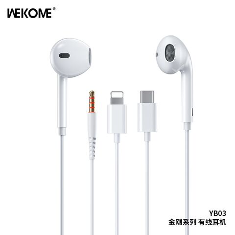 Проводные наушники-вкладыши WEKOME YB03 (King Kong) с микрофоном, для 3,5 мм, Lightning и Type-C