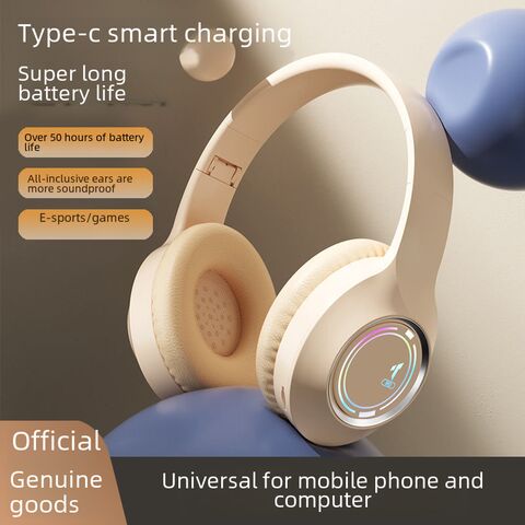 Bluetooth-наушники накладные с подсветкой, версия 5.3, складные, для игр и музыки