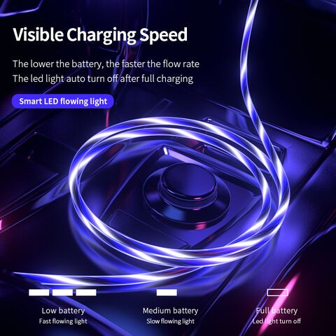 3-in-1 Magnetic Charging Cable with LED Light and 540-Degree Rotation