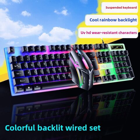 Комплект клавиатура и мышь Rice Wolf T6, проводной USB, с подсветкой