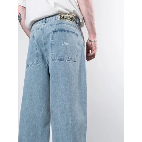 Джинсы Dime Baggy мужские прямые свободные с вышивкой и потёртостями, средняя посадка