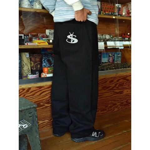 Джинсы Yardsale DENIM PANTS мужские свободные с вышивкой, эффект стирки