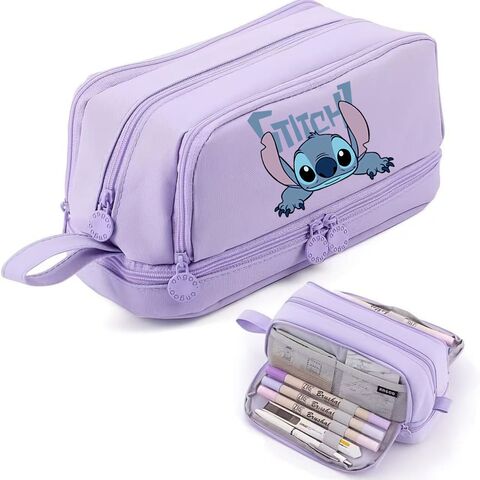 Double-Layer Stitch Pencil Bag, Oxford Fabric, Large Capacity