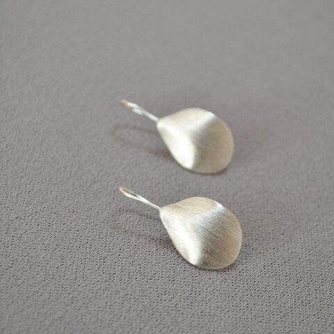 Miya Sophia Jewelry earrings, brushed silver-plated irregular leaf design