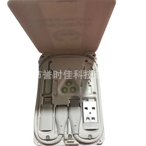Дорожная сумка-повербанк с LED-подсветкой: наушники, переходники, кабель USB