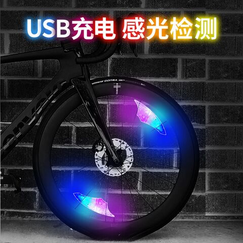 Bicycle Wheel Spoke Light, USB Rechargeable, Light Sensor, for Night Riding