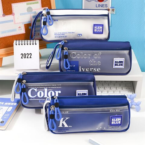 Yingxin durable multi-layer zipper pencil case, canvas, Korean style