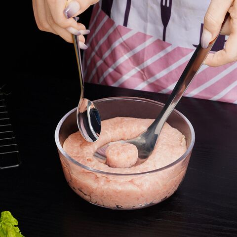 Ложка-пресс для мясных и рыбных шариков из нержавеющей стали 304, кухонный инструмент