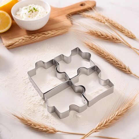 4-Piece Cookie Cutter Set, Vegetable and Fruit Shape Molds, Stainless Steel Baking Tool
