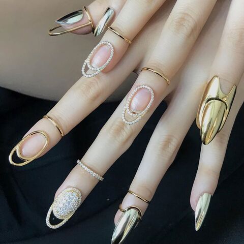 Кольцо на палец в стиле «коготь» женское KAYMEN JEWELRY, медь, цирконий, покрытие золото/платина