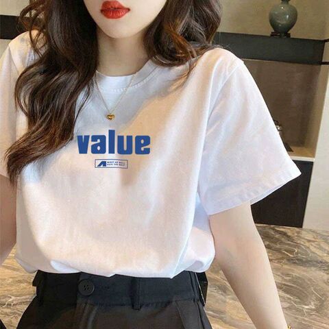 Mianroufu Women's Cotton T-Shirt, Loose Fit, Print, Sizes S–3XL
