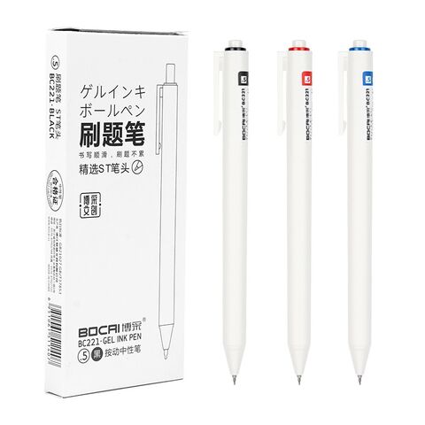 Гелевая ручка Bocai BC-221, ST-наконечник 0,5 мм, нажимной механизм, для экзаменов и офиса