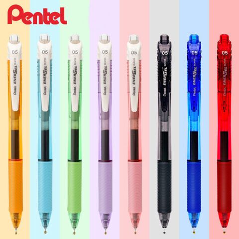 Гелевая ручка Pentel BLN105 (Япония), разноцветные чернила, 0,5 мм, нажимной механизм, быстросохнущие