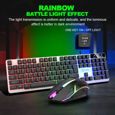 Игровая клавиатура и мышь LIMEIDE GTX350, проводная, подсветка, механические ощущения