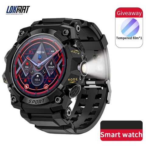 Смарт-часы Lokmat Attack 3 Pro для активного отдыха, фонарик, пульсометр, приложение FitCloudPro