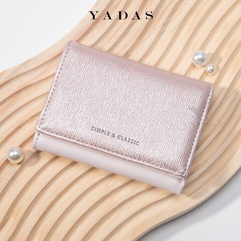 Женский картхолдер YADAS с перламутровым блеском, золото/серебро, экокожа PU, трифолд