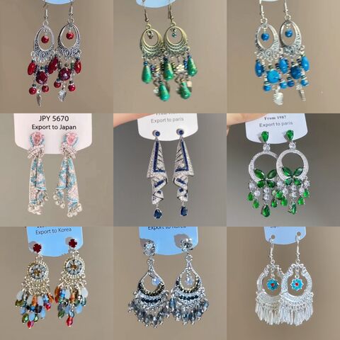 Kaitin Jewelry Women's Tassel Earrings, Ethnic Bohemian Style, Zircon, Many Variants