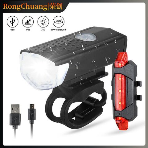 Комплект передней и задней фары Rongchuang для велосипеда, USB-зарядка, для горных велосипедов