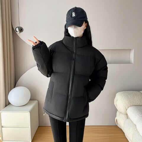 Aimengniao Women's Puffer Jacket, Fleece-Lined, Loose Fit, Winter