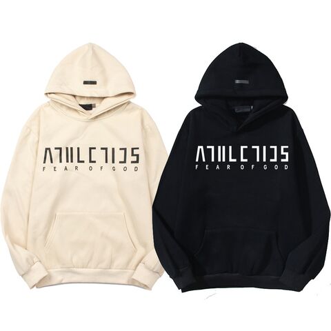 ESSENTIAIS FSEVENTHO EIGHTHG Unisex Hoodie, Letter Print, Loose Fit, Fleece-Lined, Hooded